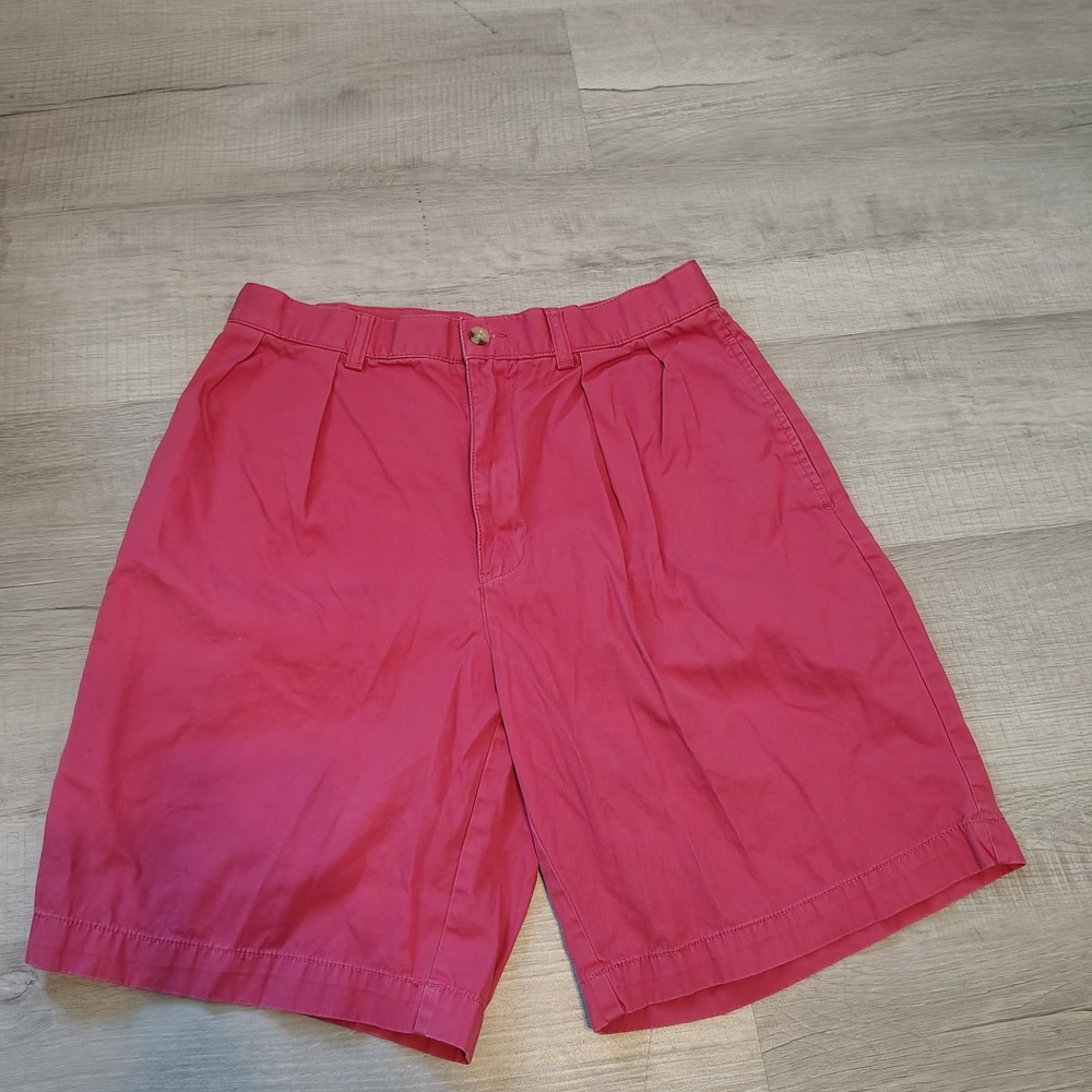 Polo Ralph Lauren Tyler Short Mens 30 Pink Pleated Cotton Chino Shorts RN41381